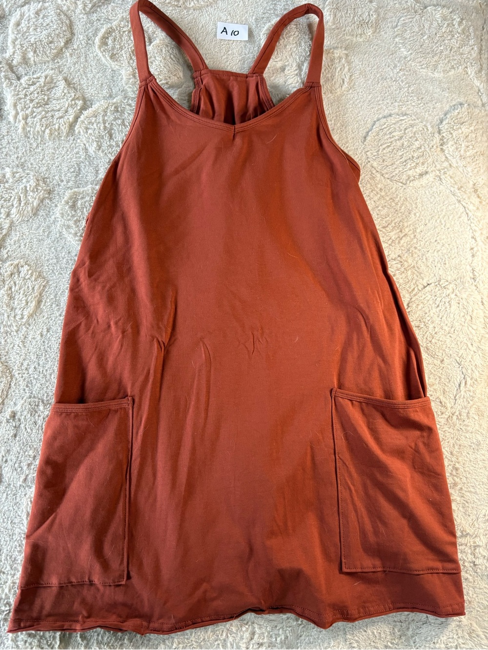 Women’s Rust Pocket Tank Dress - , Comfortable Summer Layering